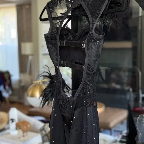 ⭐️🎹Custom Black Leotard Jazz Dance Costume or Chicago Halloween costume👠 - Picture 11 of 14